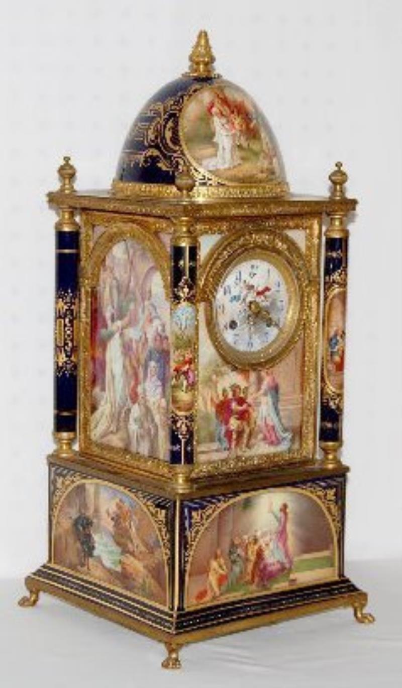 Lenzkirch Austrian Beehive Porcelain Mantel Clock