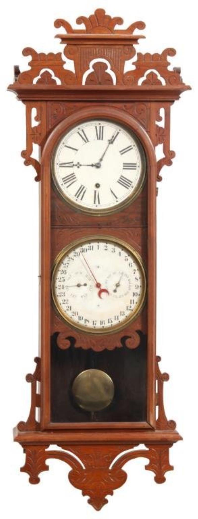 Welch “Damrosch” Double Dial Wall Clock