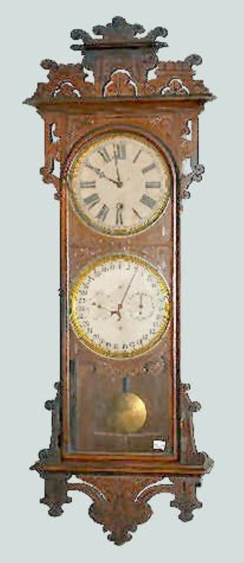 Walnut Welch “Damrosch” Calendar Clock