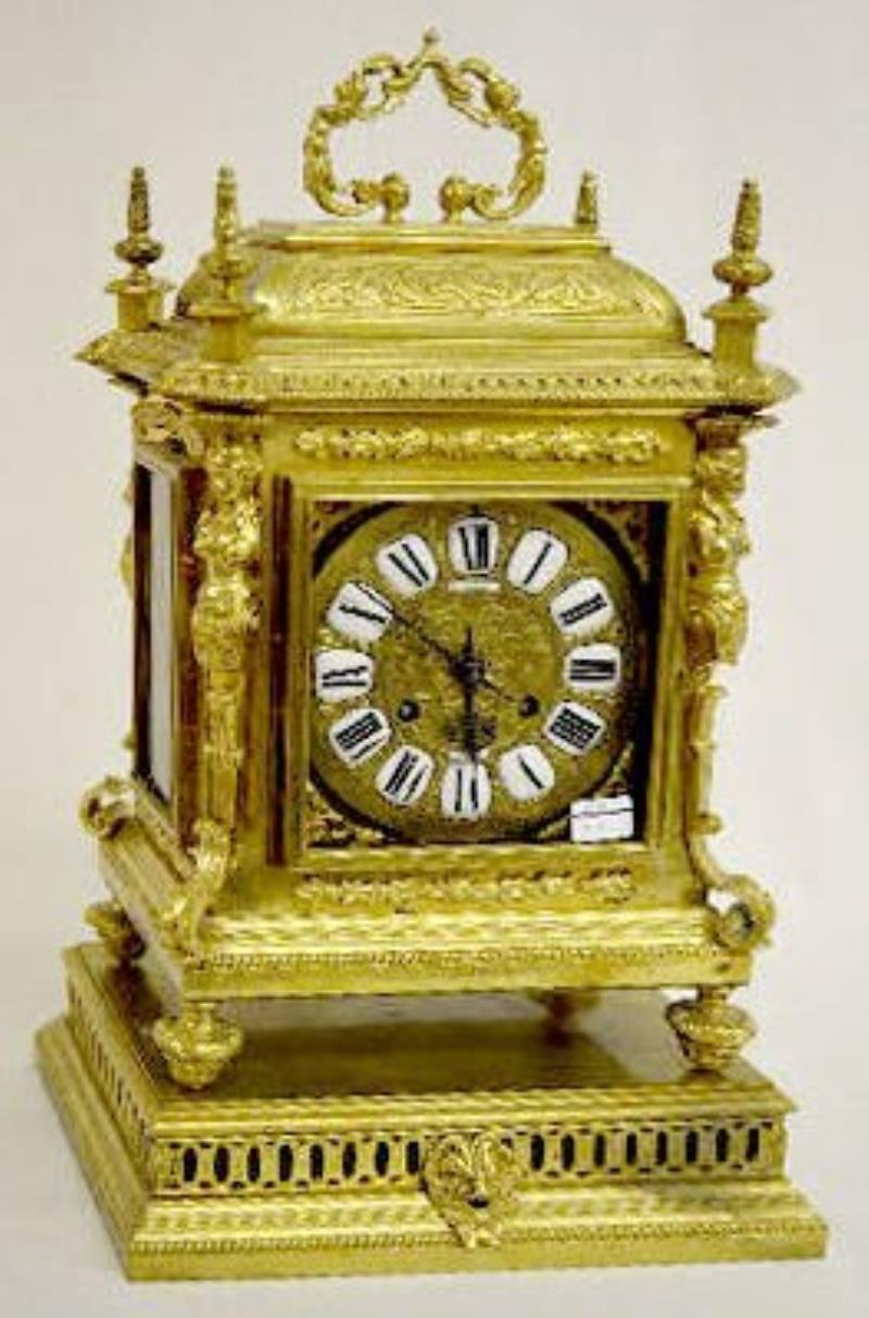 LeRolle Paris Brass Chiming Bracket Clock