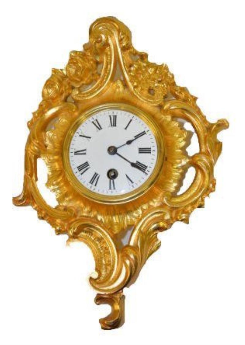 French Cartel Wall Clock w/Porcelain Dial