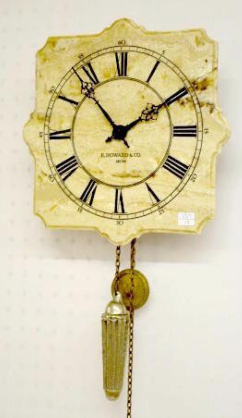 E. Howard Mini Repro Faux Marble Front Clock