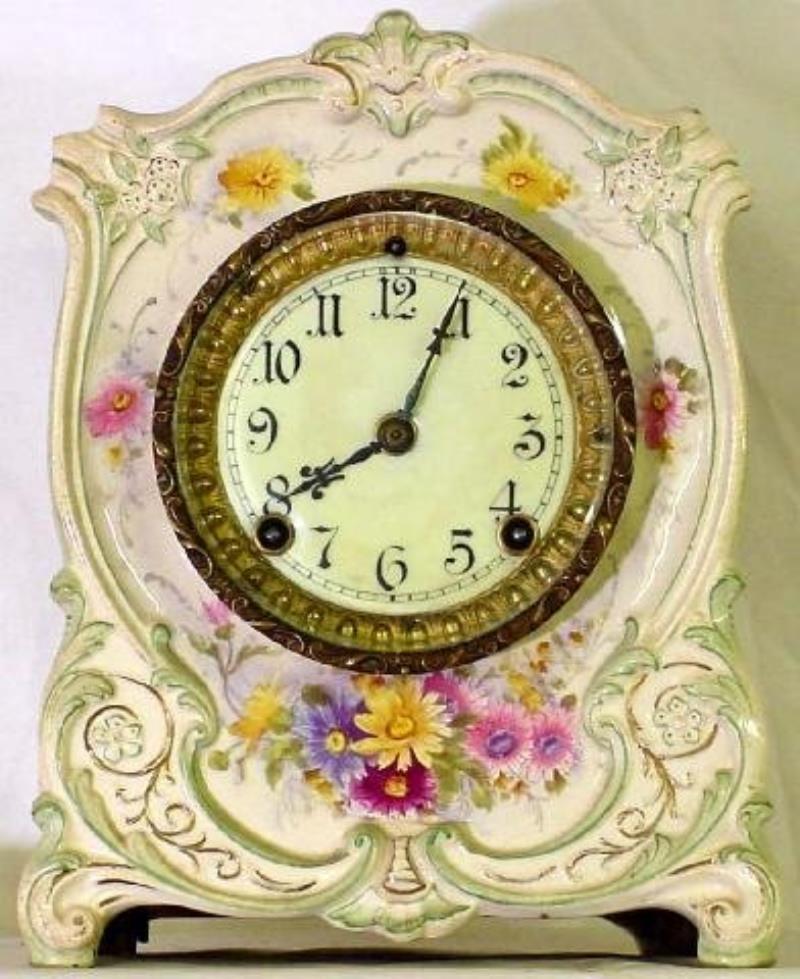 Ansonia Royal Bonn La Tour Porcelain Clock
