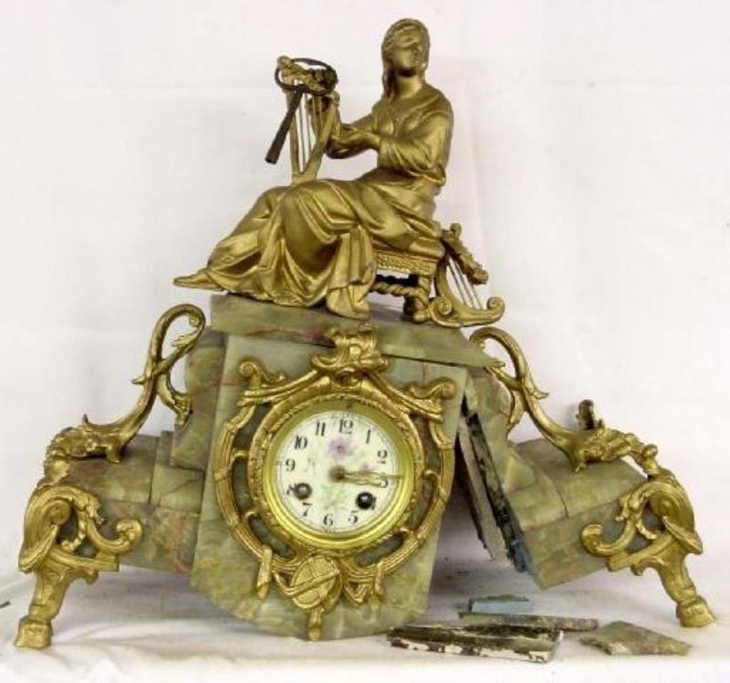 French 19th Century Figural Onyx Clock