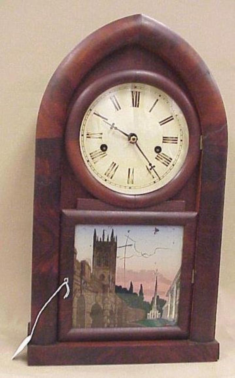 Gilbert 8-Day Clock, 30 Hr, Reverse Painted Design