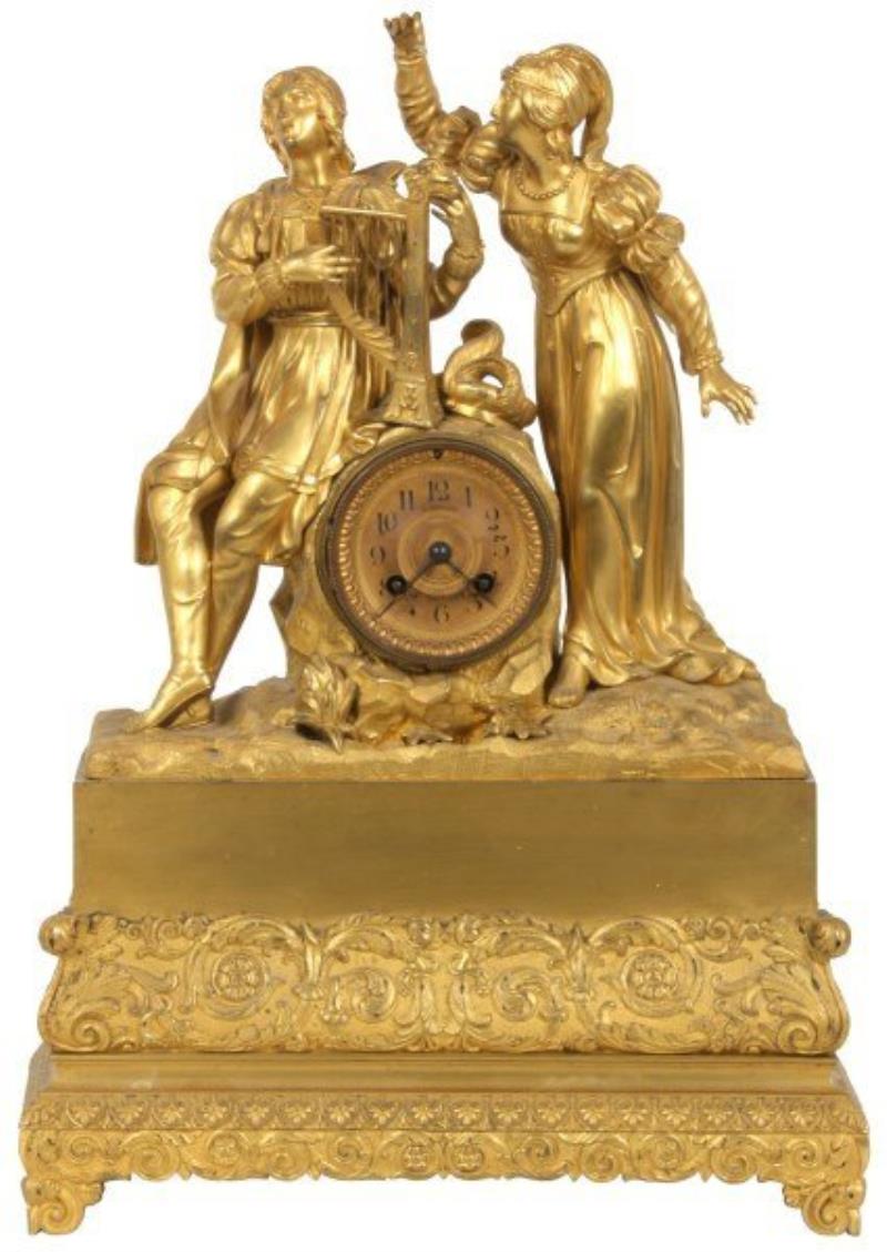 French Bronze Figural Mantle Clock