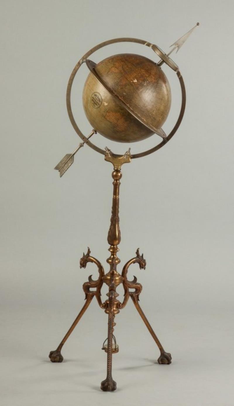 Juvet and Co. Canajoharie, NY, Floor Model Globe Clock