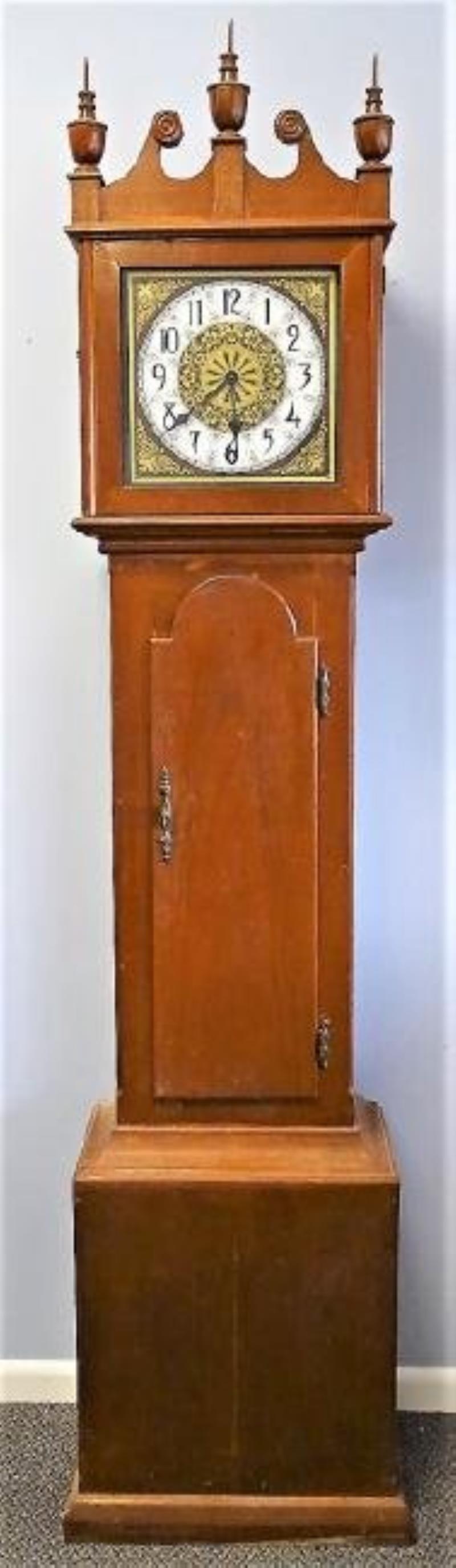 Early 20th century American Federal style tall case clock