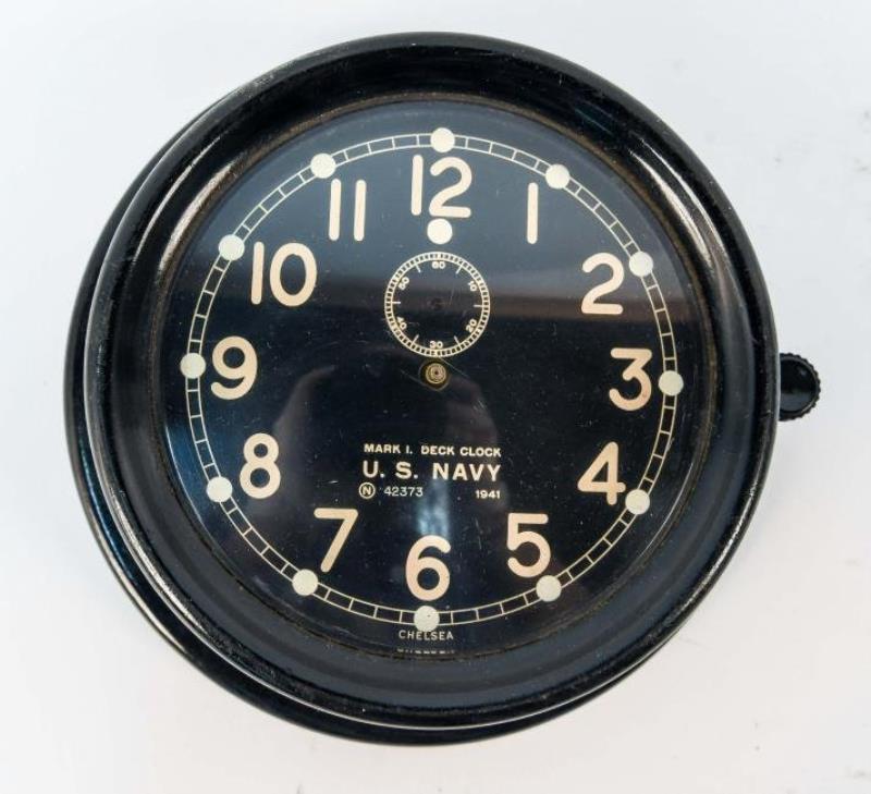 CHELSEA WWII US NAVY SHIPS DECK CLOCK