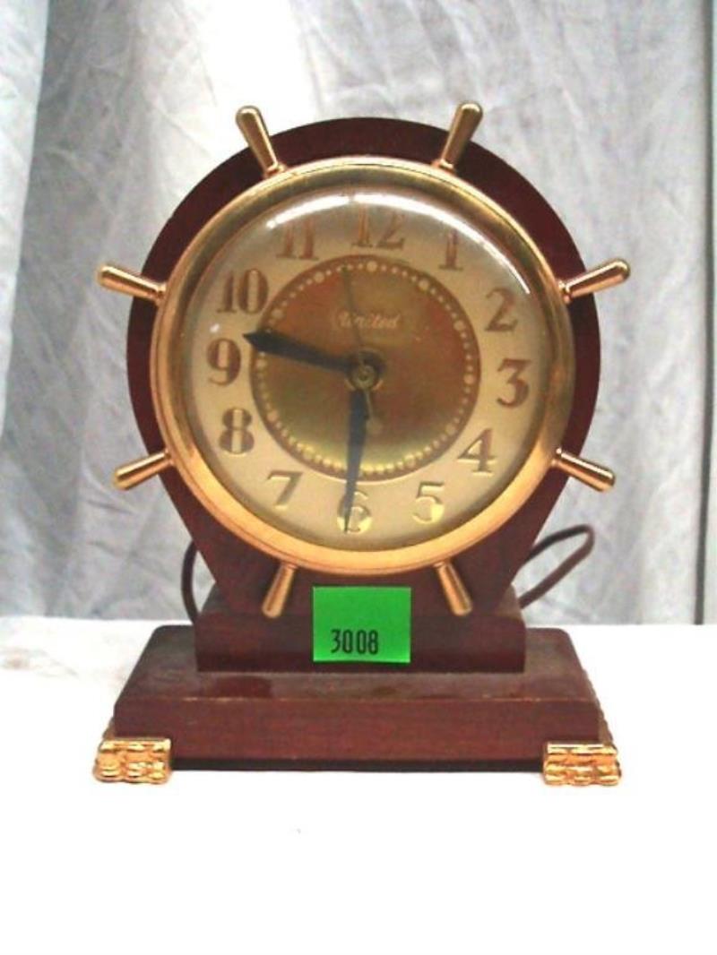 United Clock Corp-Electric Ship’s Wheel Clock
