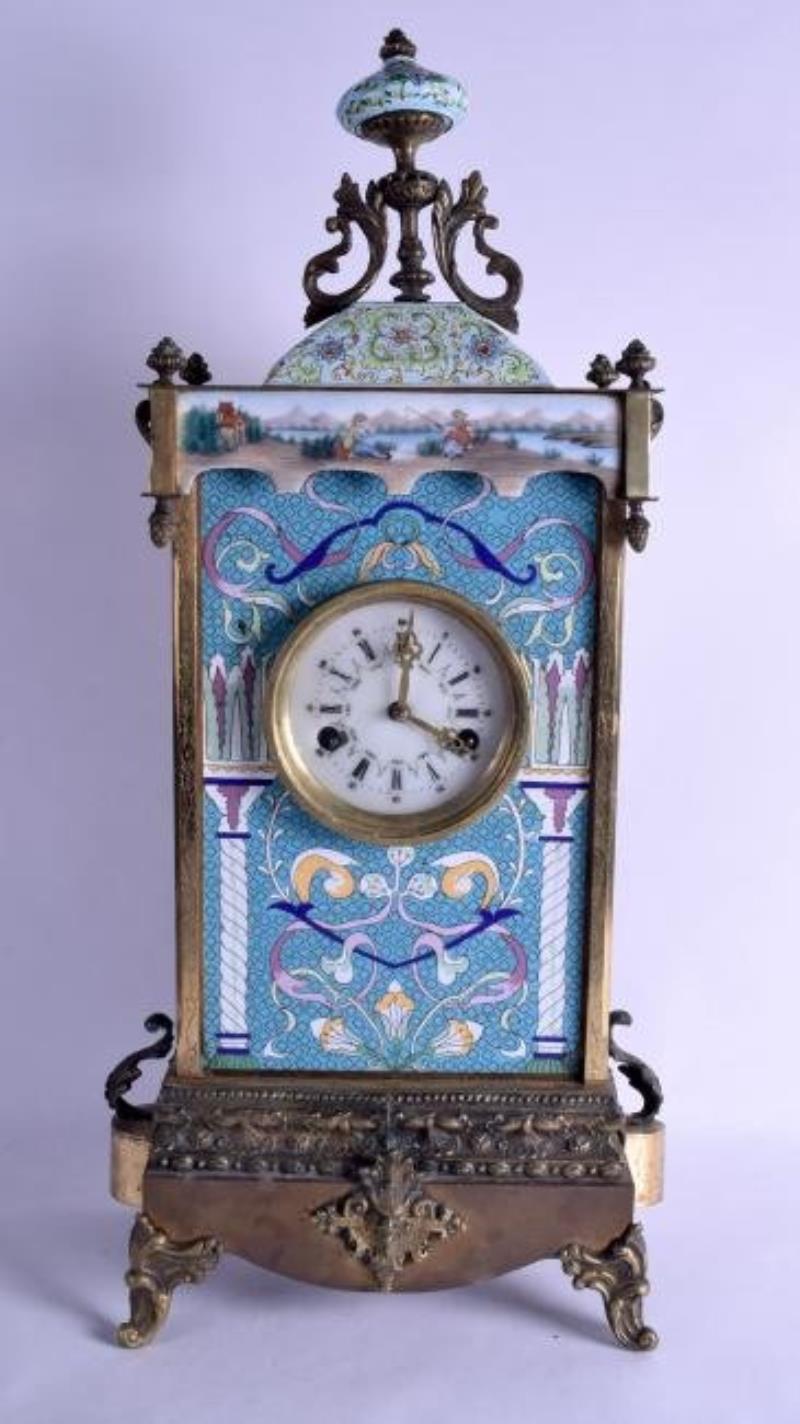 A LATE 19TH CENTURY FRENCH GILT METAL MANTEL CLOCK