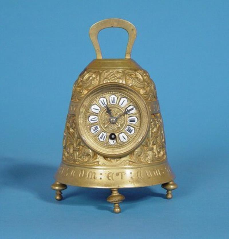 French Bronze Bell Form Clock