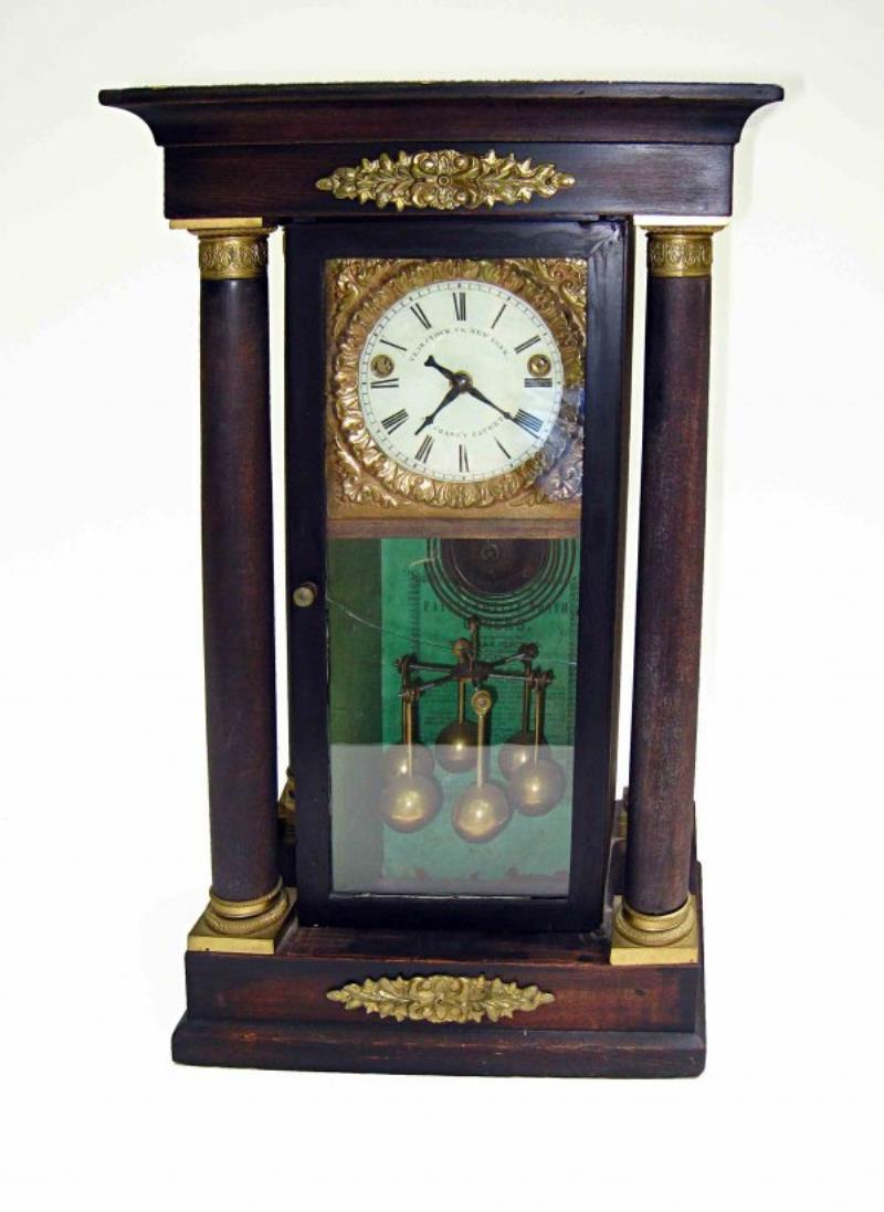 Crane torsion pendulum clock