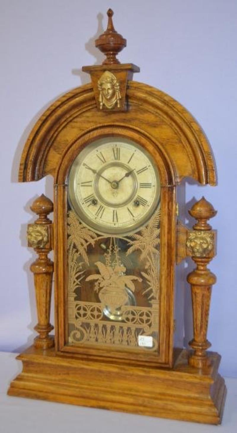 Antique Oak Ansonia “King” Parlor Clock