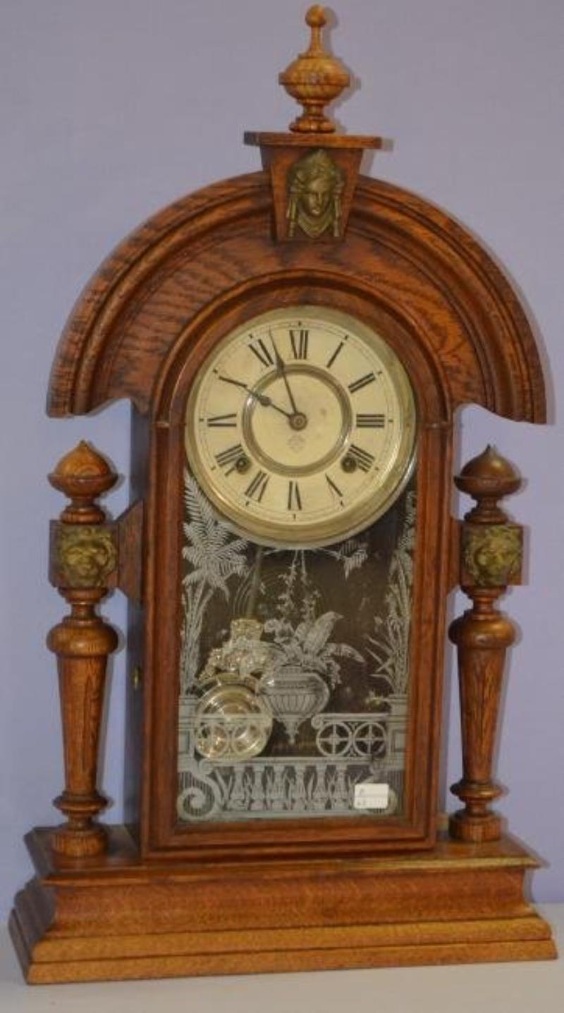 Antique Ansonia “King” Oak Parlor Clock