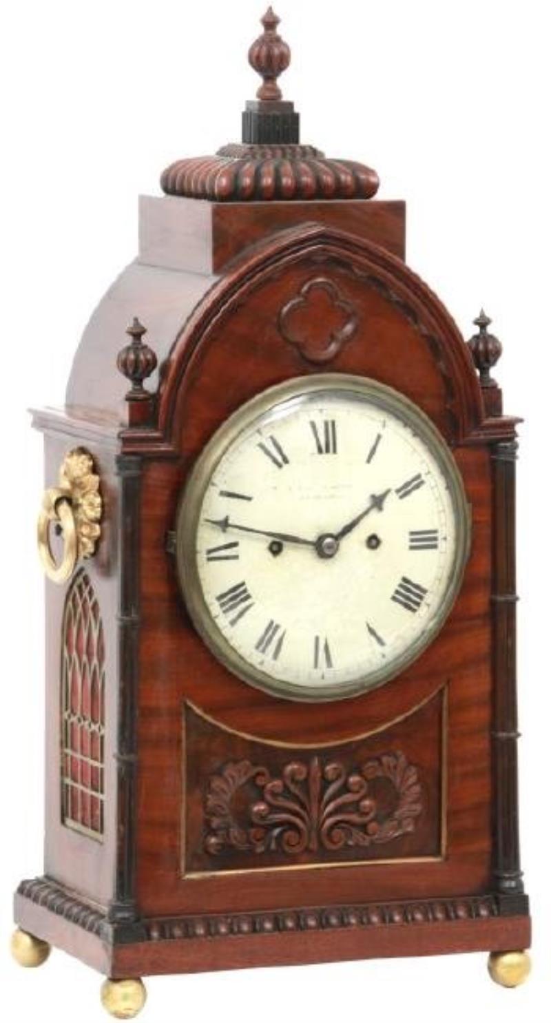 English Double Fusee Mahogany Bracket Clock