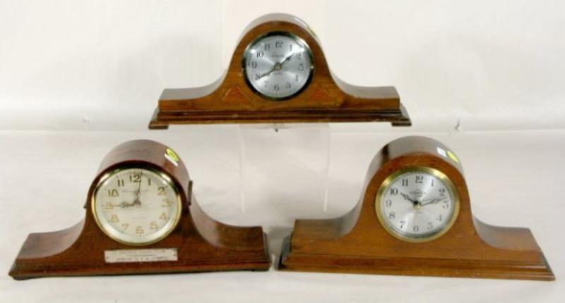 3 Electric Tambour Wood Clocks