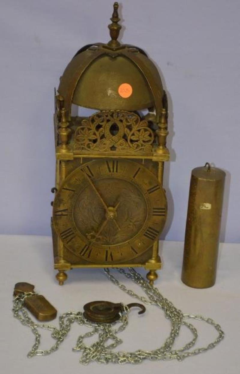 English Brass Bell Top Lantern Clock