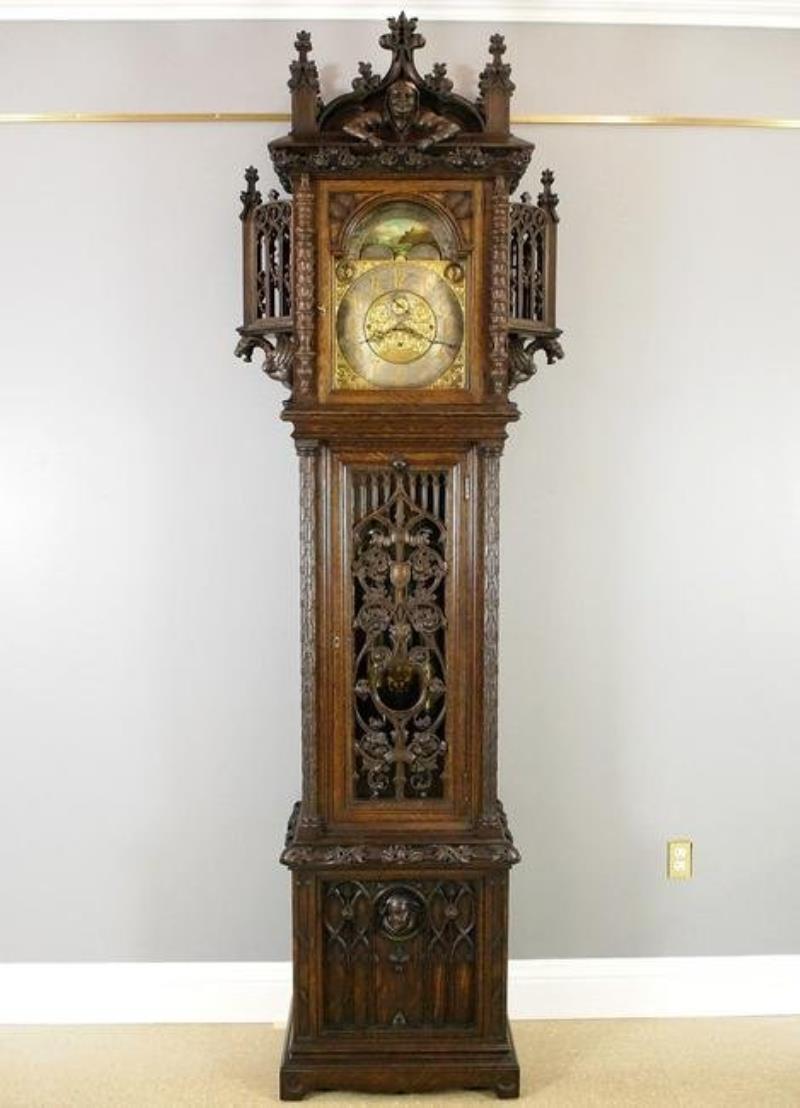Tobey Gothic Revival Chiming hall clock