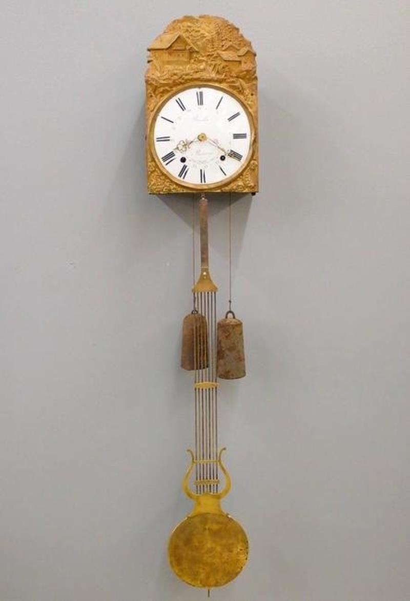 French Morbier wall clock