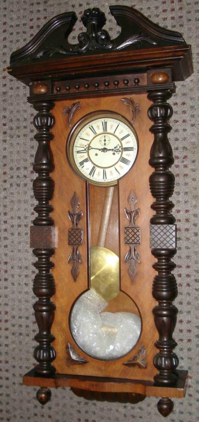 German factory weight wall clock