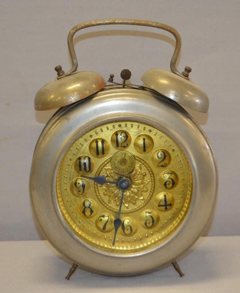 Antique German Bell Strike Alarm Clock