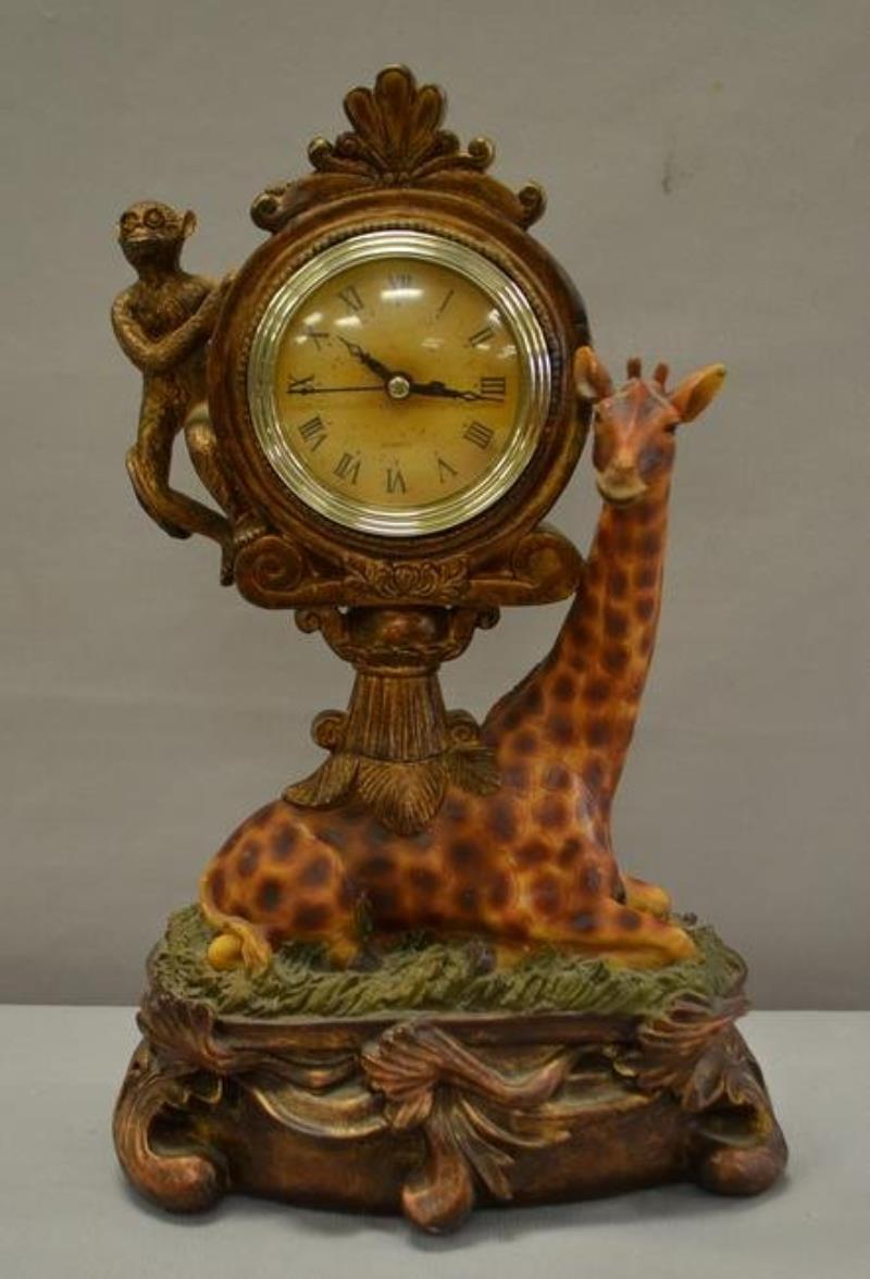 Quartz Giraffe & Monkey Clock