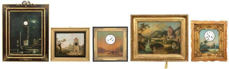 Five 19th Century Continental Picture Clocks