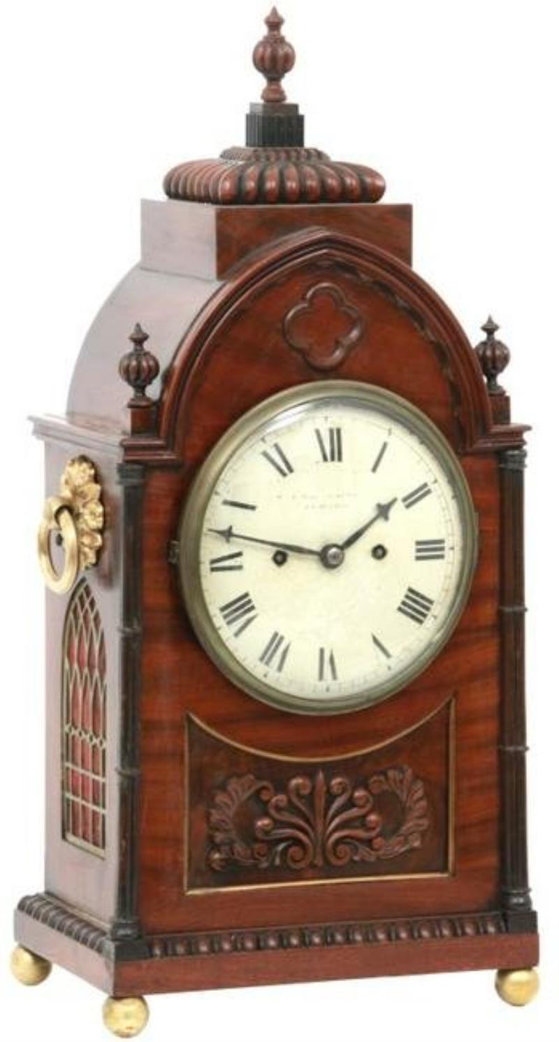 English Double Fusee Mahogany Bracket Clock