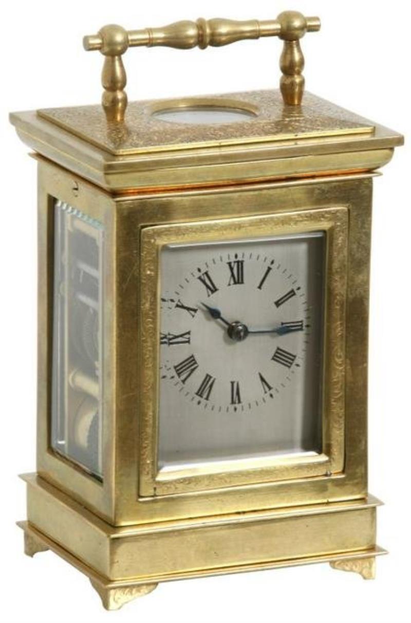 English Fusee Quarter Hour Striking Carriage Clock