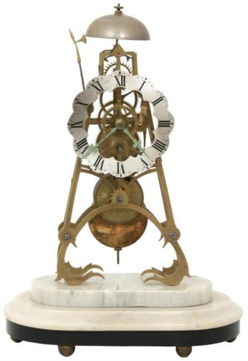 Brass Single Fusee 8 Day Skeleton Clock