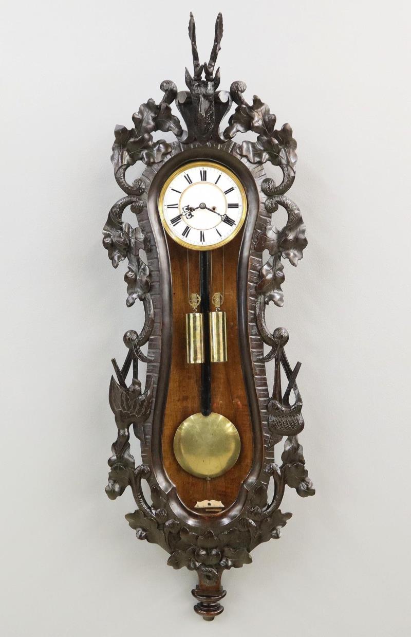 Carved 2 wt Black Forest Wall Clock