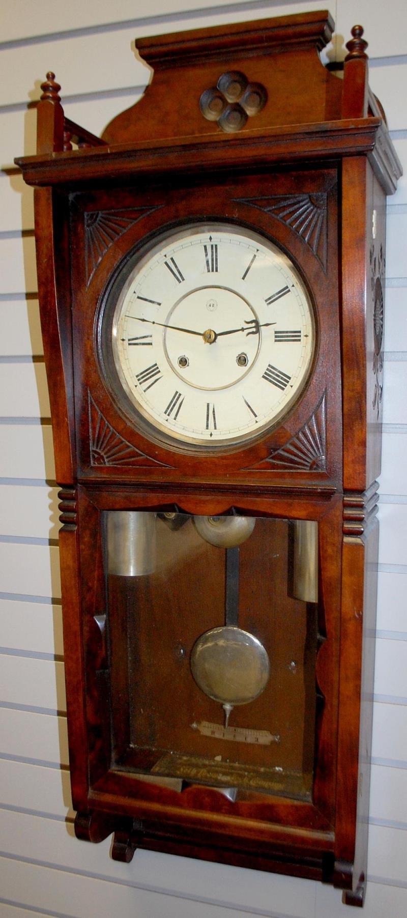 Antique Seth Thomas (Flora) Walnut Wall Clock