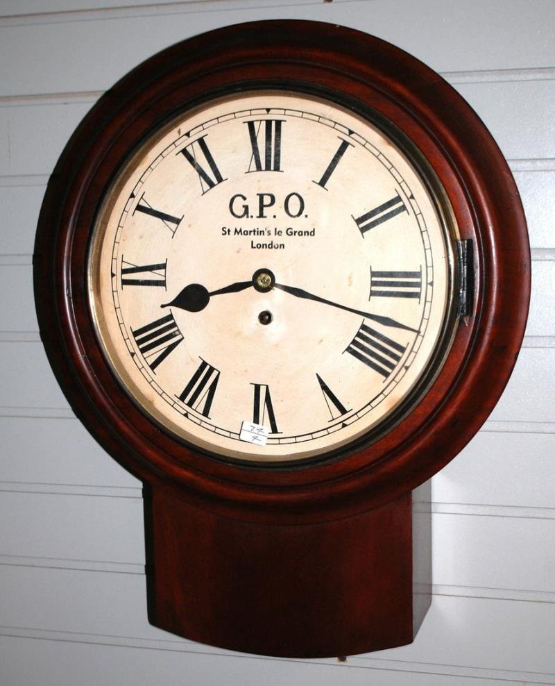 Antique Gillett Fusee Drop Dial Wall Clock