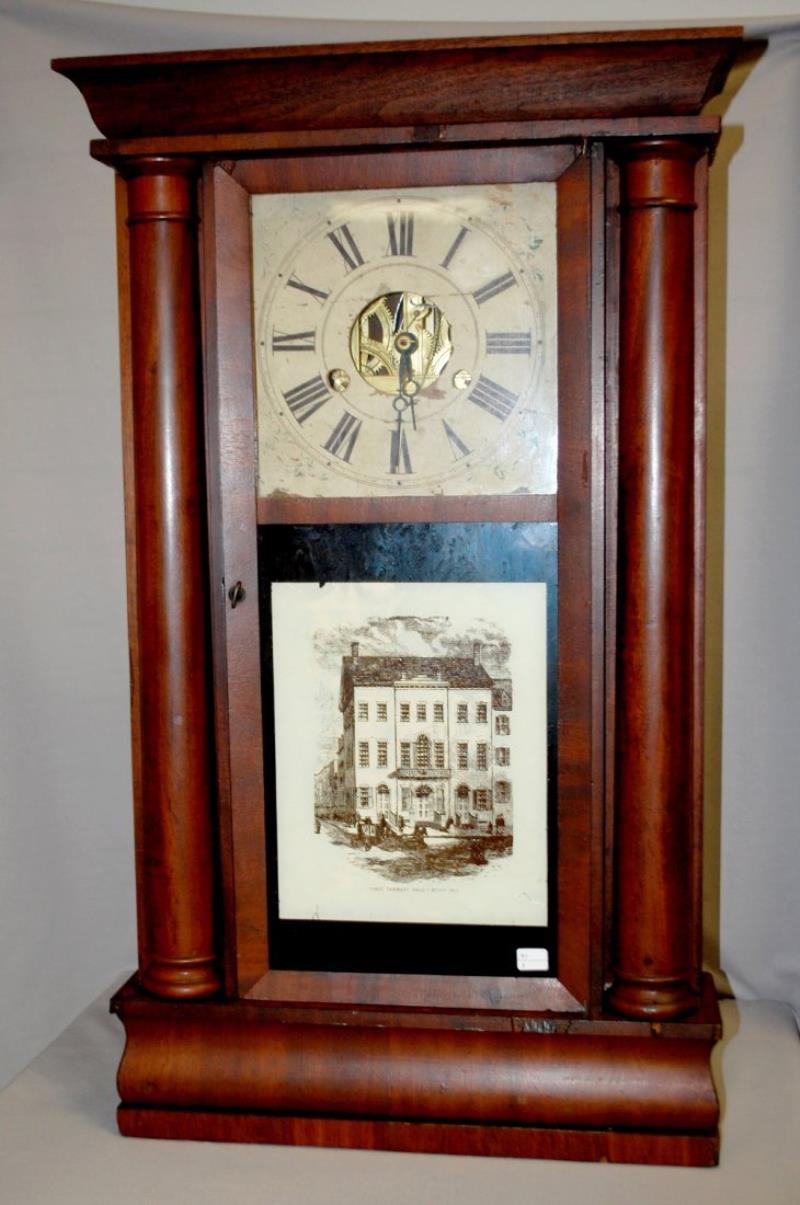 Antique Birge & Fuller Weight Driven Column Shelf Clock