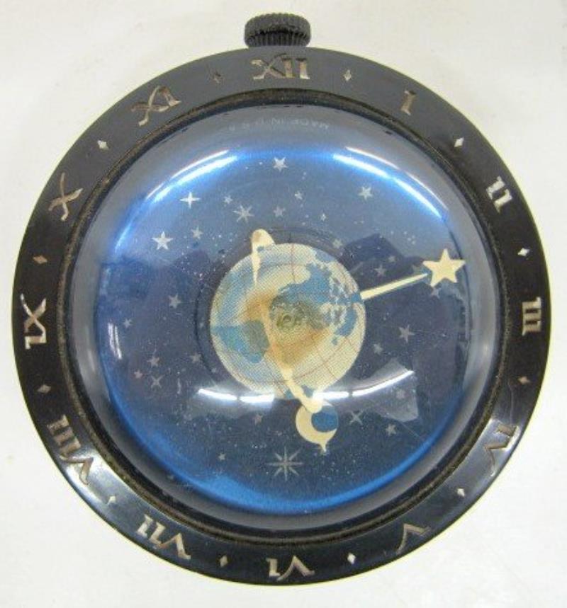 Westclox Globe & Stars Convex Desk Clock
