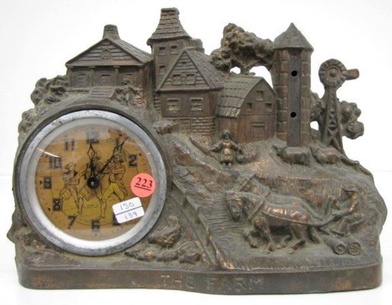 Metal Novelty Clock “The Farm” United Clock Corp.