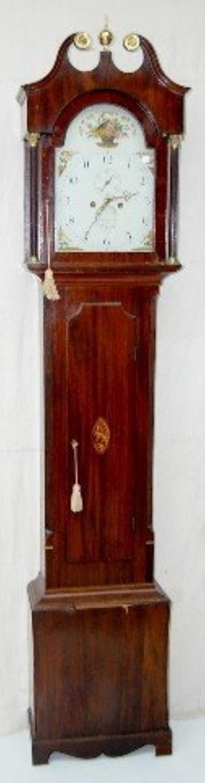 Mahogany Inlaid Tall Case Clock