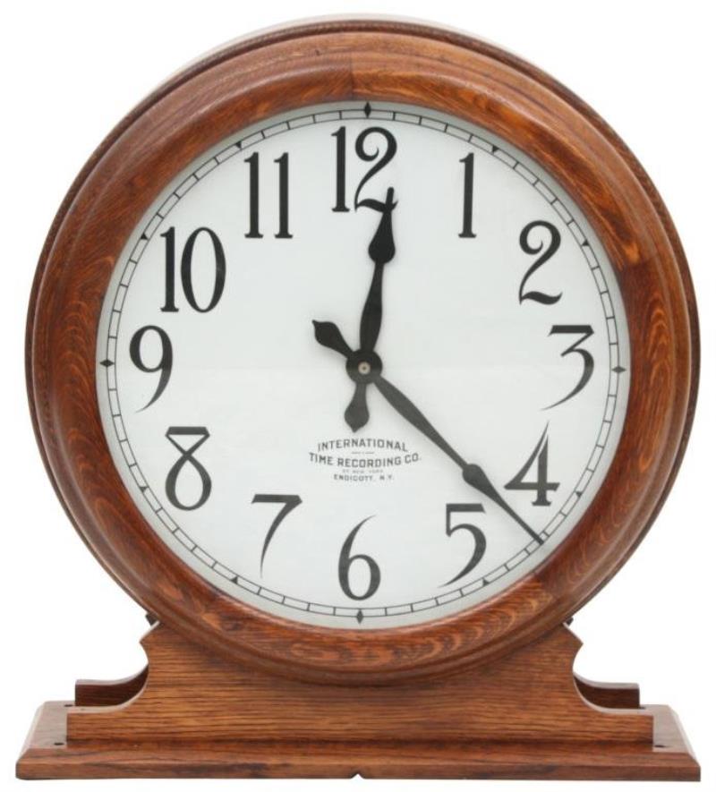 International Time Recorder 2 Sided Station Clock