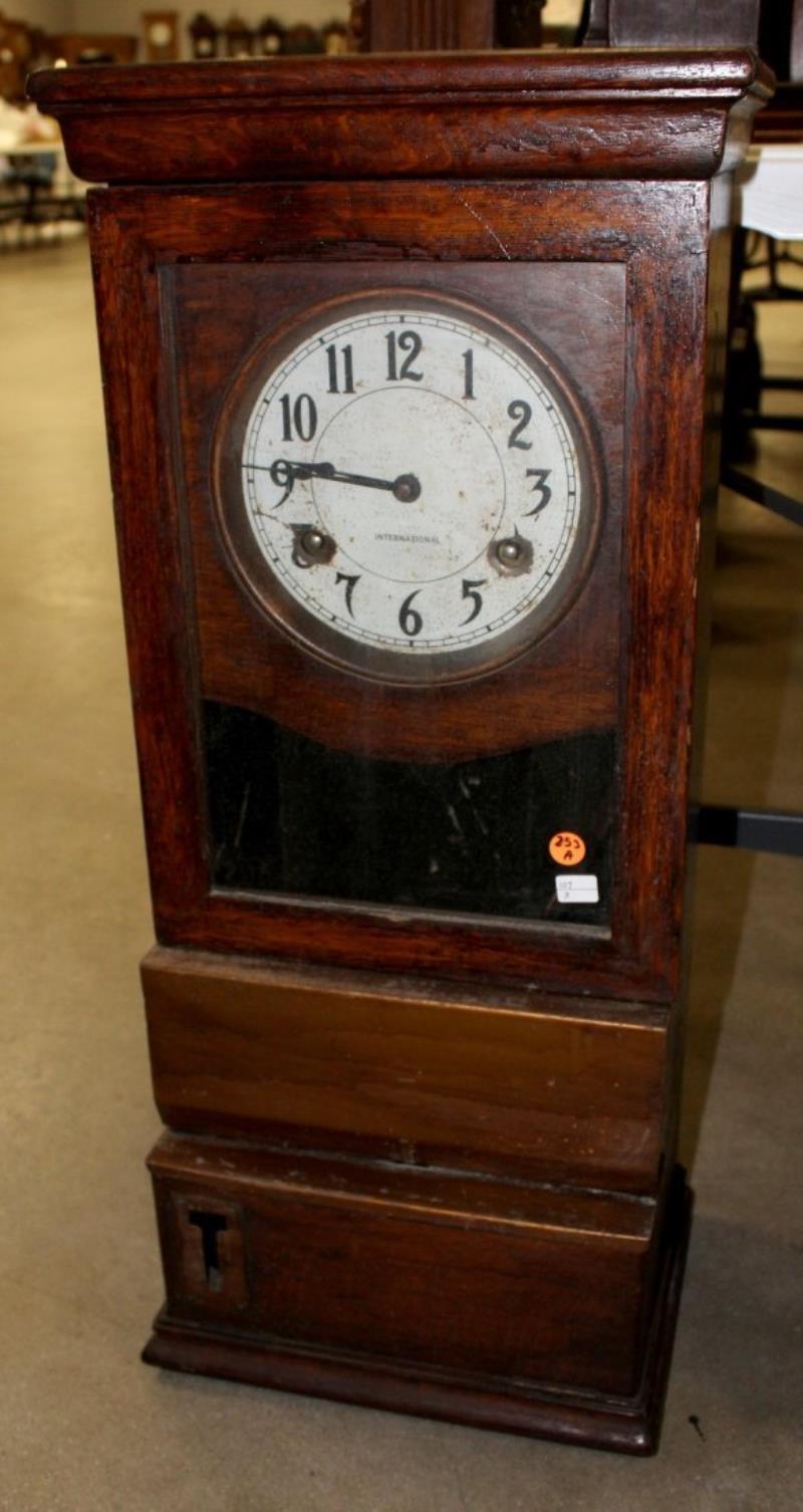 Antique International Time Recording Clock