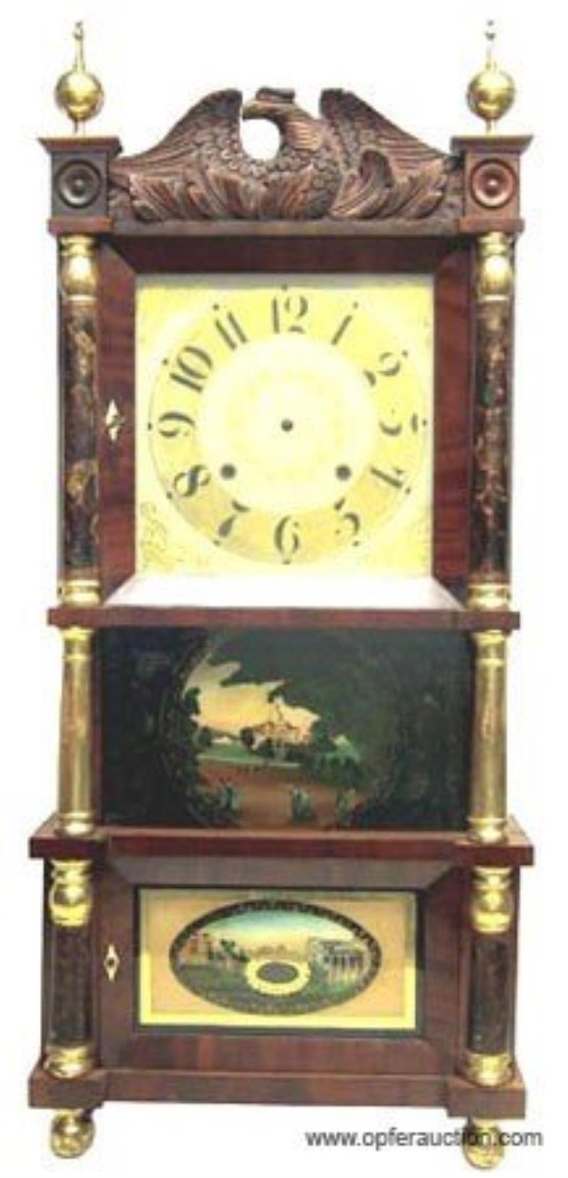 C & L C. IVES TRIPLE DECKER SHELF CLOCK