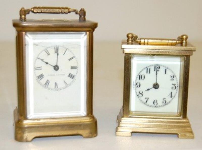 2 Antique Waterbury Carriage Clocks