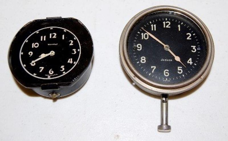 2 Car Clocks, Swiss Jaeger & Westclox
