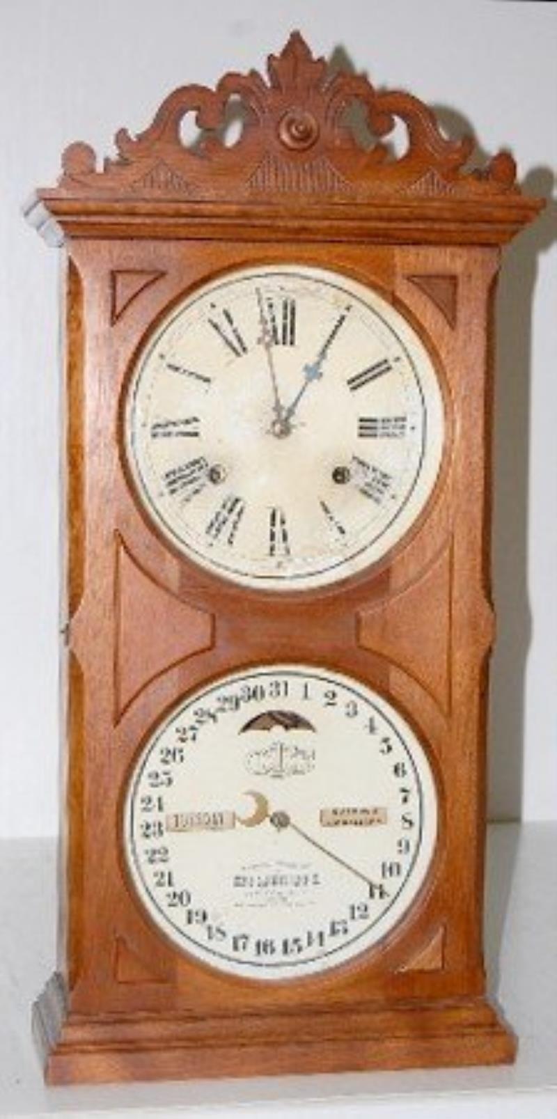 Ithaca Double Dial Calendar Clock