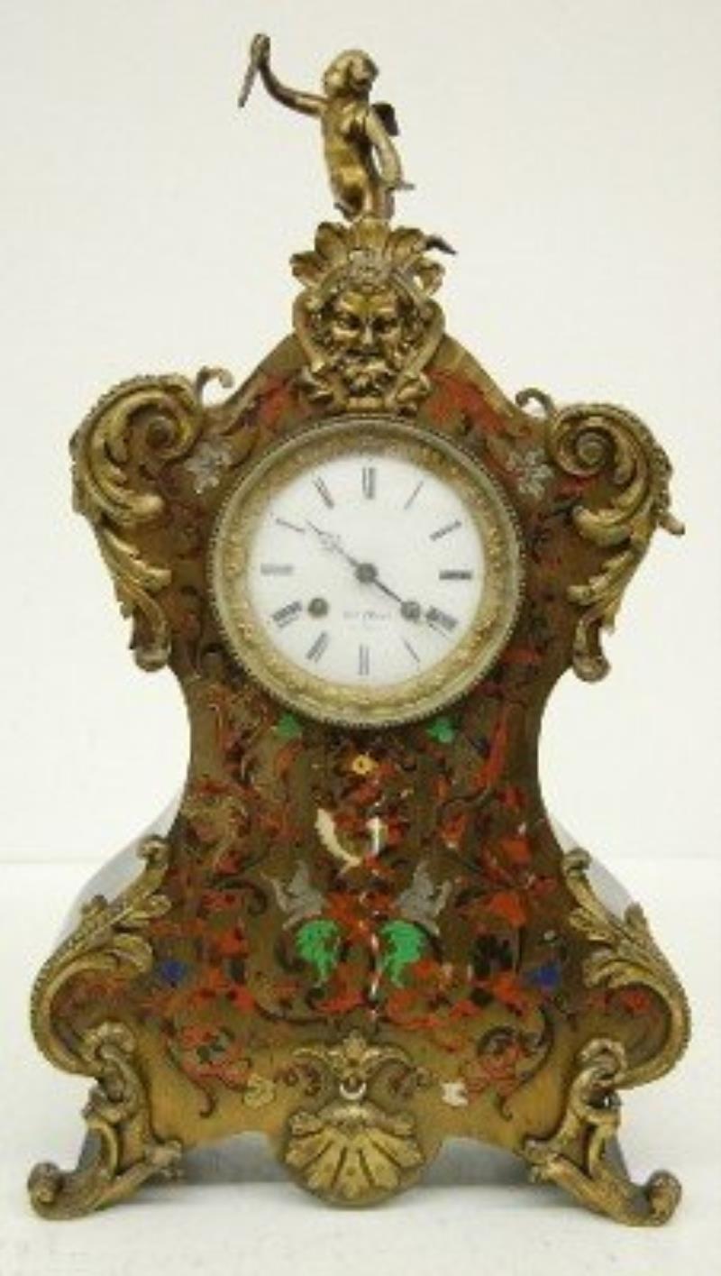 Antique French Boulle Shelf Clock, Marc, Paris