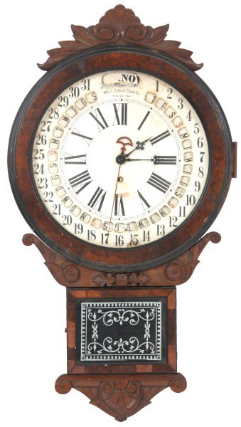 William Gilbert Office Drop Calendar Clock-ClockPrices.Com