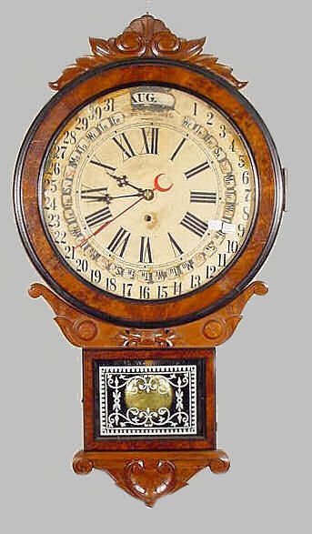 William Gilbert Office Drop Calendar Clock-ClockPrices.Com