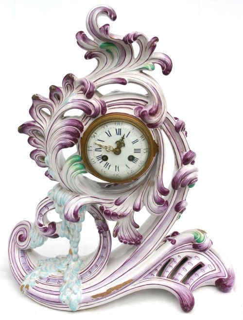 Rare sgnd Galle Nancy Faience pottery clock – 17″ t