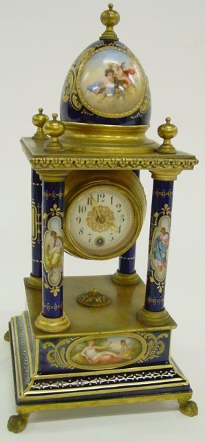 19th c. Royal Vienna handpainted mantle clock