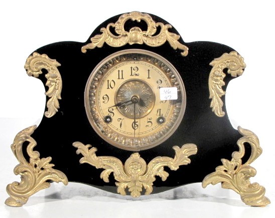 Ansonia Amiens Enameled Iron Mantle Clock
